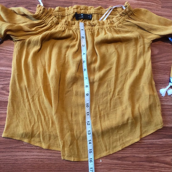 Women’s mustard colored tassel blouse - Picture 6 of 7